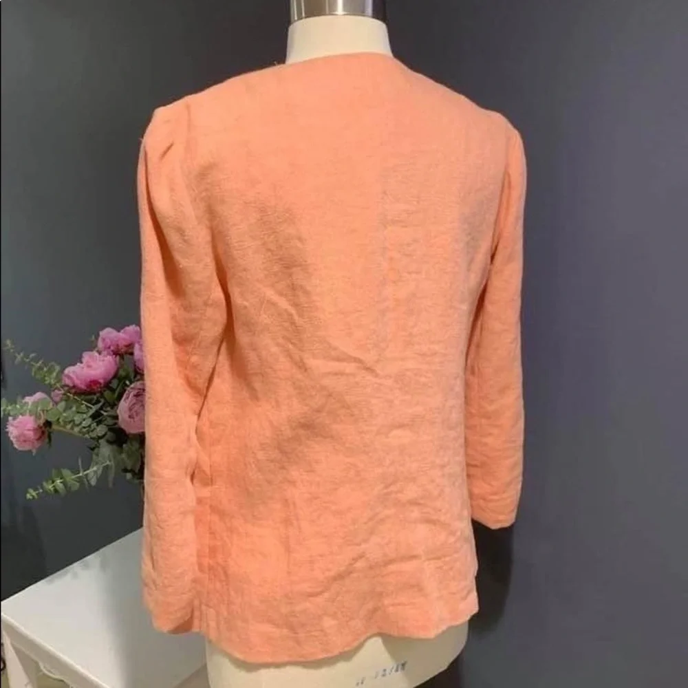 LAFAYETTE 148 Peach Linen Blazer Jacket sz. 2 - Picture 9 of 10